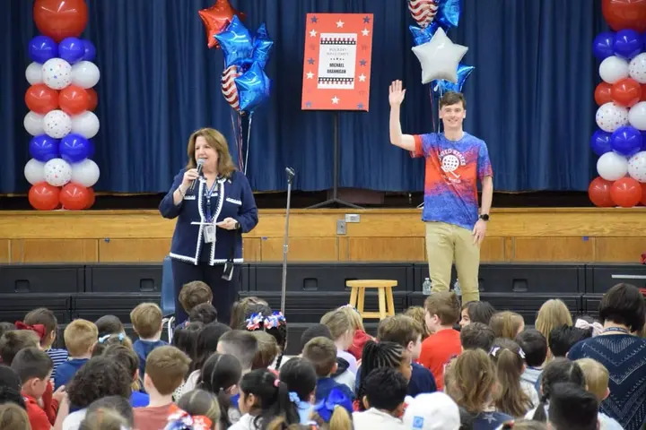 Paralympic gold medalist Mikey Brannigan visits Pulaski Road Elementary