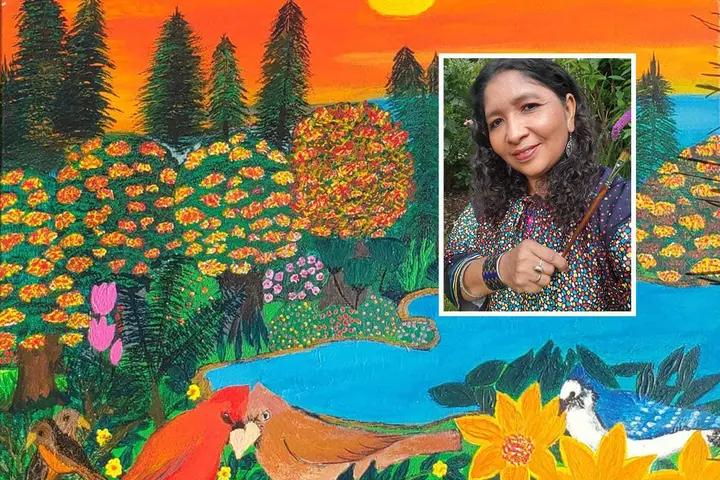 Peace and positivity: Nicaraguan artist and Northport resident displays paintings in first ever art exhibit