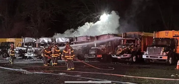 Fire at TOH facility destroys six garbage trucks; yard waste pick up suspended