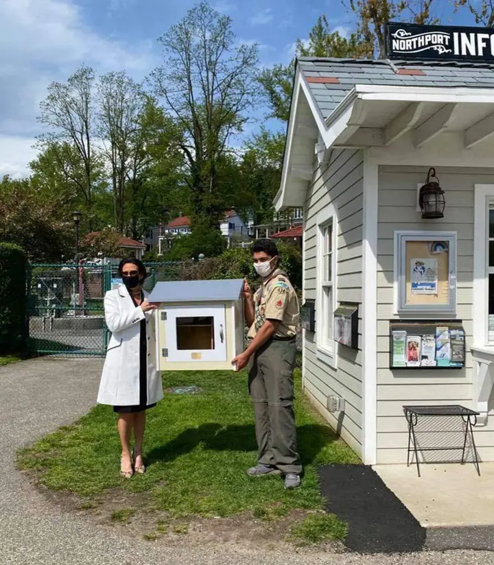 Lending library offers free books in Northport Village Park, thanks to local Eagle Scout